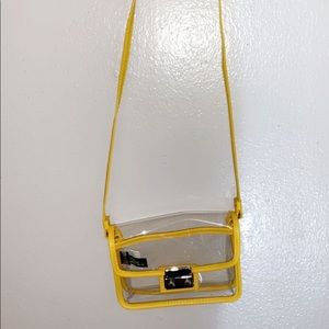 NWOT Express Yellow Trim Clear Event Bag